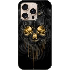 Coque iPhone 16 Pro - Silicone rigide noir Skull 02
