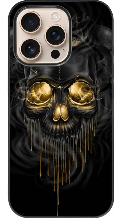 iPhone 16 Pro Case Hülle - Silikon schwarz Skull 02