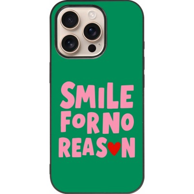 iPhone 16 Pro Case Hülle - Silikon schwarz Smile for no reason 2026