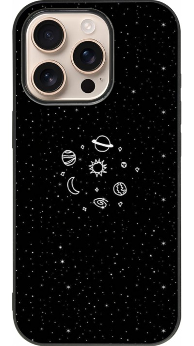 iPhone 16 Pro Case Hülle - Silikon schwarz Space Doodle
