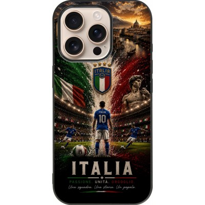 iPhone 16 Pro Case Hülle - Silikon schwarz Fussball Italien splash 2026