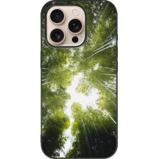 Coque iPhone 16 Pro - Silicone rigide noir Spring 23 forest blue sky