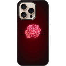 Coque iPhone 16 Pro - Silicone rigide noir Spring 23 neon rose