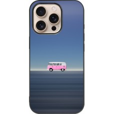 Coque iPhone 16 Pro - Silicone rigide noir Spring 23 pink bus