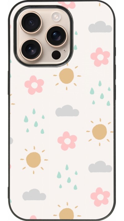 iPhone 16 Pro Case Hülle - Silikon schwarz Spring 23 weather