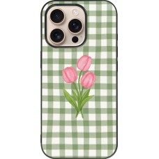 iPhone 16 Pro Case Hülle - Silikon schwarz Green vichy tulips Spring 2026