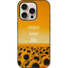 iPhone 16 Pro Case Hülle - Silikon schwarz Summer 2025 Enjoy your life