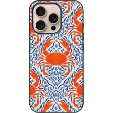 iPhone 16 Pro Case Hülle - Silikon schwarz Crabs and pearls Summer 2026