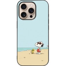 iPhone 16 Pro Case Hülle - Silikon schwarz Snoopy on the beach Summer 2026