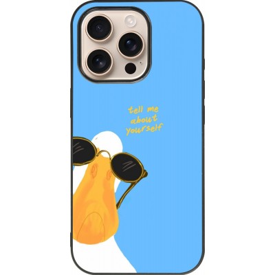 Coque iPhone 16 Pro - Silicone rigide noir Tell me about yourself Summer 2026