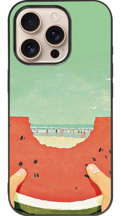 iPhone 16 Pro Case Hülle - Silikon schwarz Views through a watermelon Summer 2026