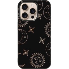 Coque iPhone 16 Pro - Silicone rigide noir Suns and Moons