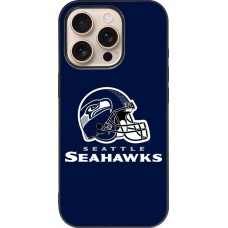 Coque iPhone 16 Pro - Silicone rigide noir Super Bowl 26 Seattle 3