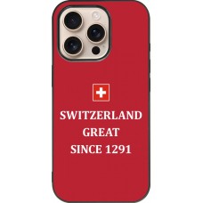 iPhone 16 Pro Case Hülle - Silikon schwarz Switzerland Great Since 1291