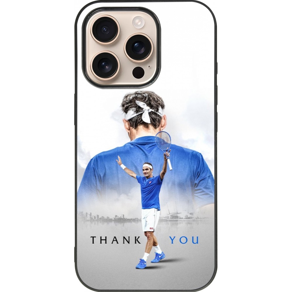 iPhone 16 Pro Case Hülle - Silikon schwarz Thank you Roger