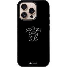 Coque iPhone 16 Pro - Silicone rigide noir Turtles lines on black