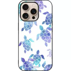 iPhone 16 Pro Case Hülle - Silikon schwarz Turtles pattern watercolor