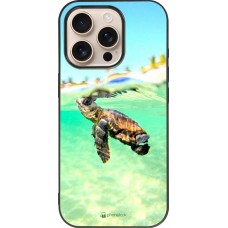 iPhone 16 Pro Case Hülle - Silikon schwarz Turtle Underwater