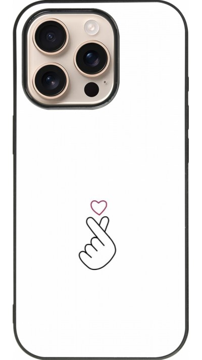 Coque iPhone 16 Pro - Silicone rigide noir Valentine 2024 heat by Millennials