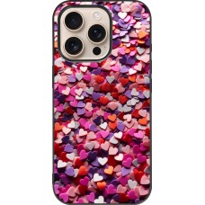 iPhone 16 Pro Case Hülle - Silikon schwarz Valentin 2025 Konfetti