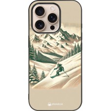 iPhone 16 Pro Case Hülle - Silikon schwarz Vintage Skiberg
