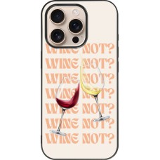 Coque iPhone 16 Pro - Silicone rigide noir Wine not
