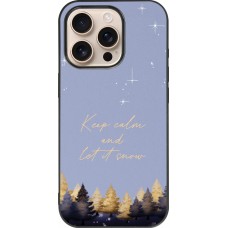 Coque iPhone 16 Pro - Silicone rigide noir Winter 25 Winter illustration of trees