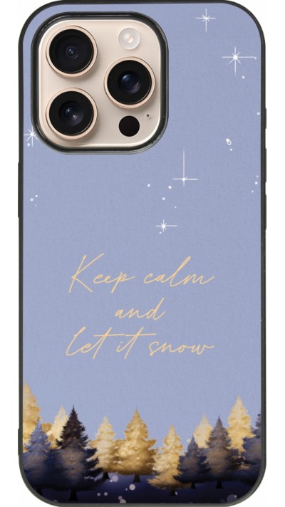 Coque iPhone 16 Pro - Silicone rigide noir Winter 25 Winter illustration of trees