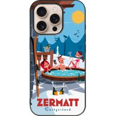 iPhone 16 Pro Case Hülle - Silikon schwarz Zermatt Mountain Jacuzzi