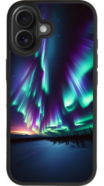 iPhone 17 Case Hülle - Silikon schwarz Funkelndes Nordlicht