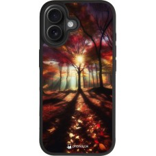 iPhone 17 Case Hülle - Silikon schwarz Herbstlicher goldener Glanz