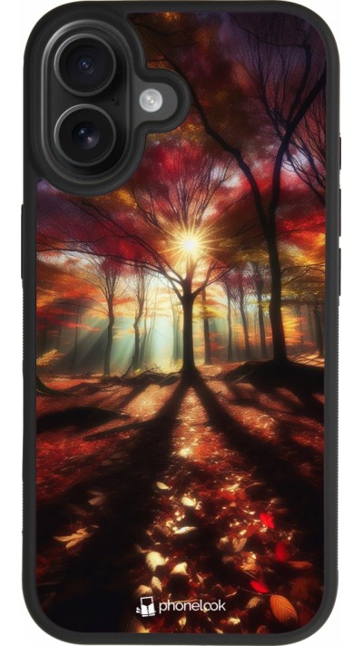 iPhone 17 Case Hülle - Silikon schwarz Herbstlicher goldener Glanz