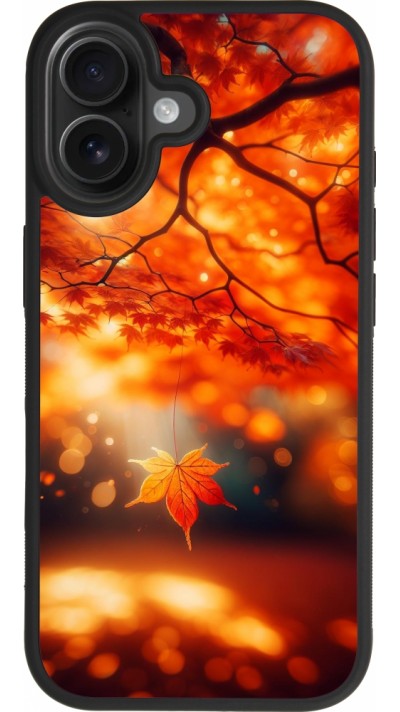 iPhone 17 Case Hülle - Silikon schwarz Herbst Magisch Orange