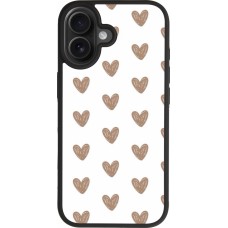 Coque iPhone 17 - Silicone rigide noir Autumn 2024 brown hearts