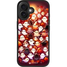 Coque iPhone 17 - Silicone rigide noir Fantômes automne mignons