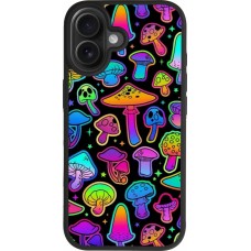 Coque iPhone 17 - Silicone rigide noir Autumn 2024 magic mushrooms