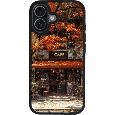 Coque iPhone 17 - Silicone rigide noir Autumn 25 Coffee shop