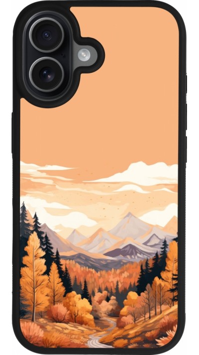 Coque iPhone 17 - Silicone rigide noir Autumn 25 Mountains