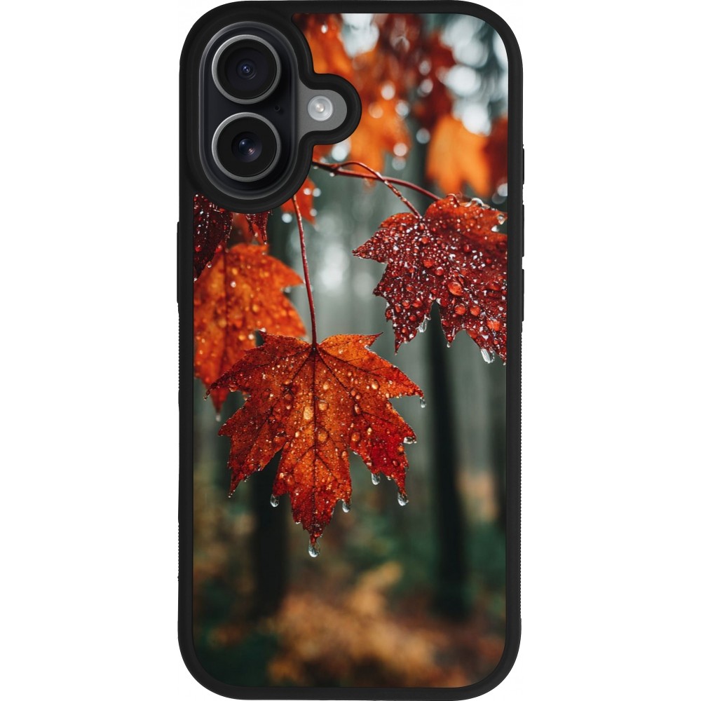 iPhone 17 Case Hülle - Silikon schwarz Autumn 25 Rain