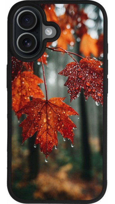 Coque iPhone 17 - Silicone rigide noir Autumn 25 Rain