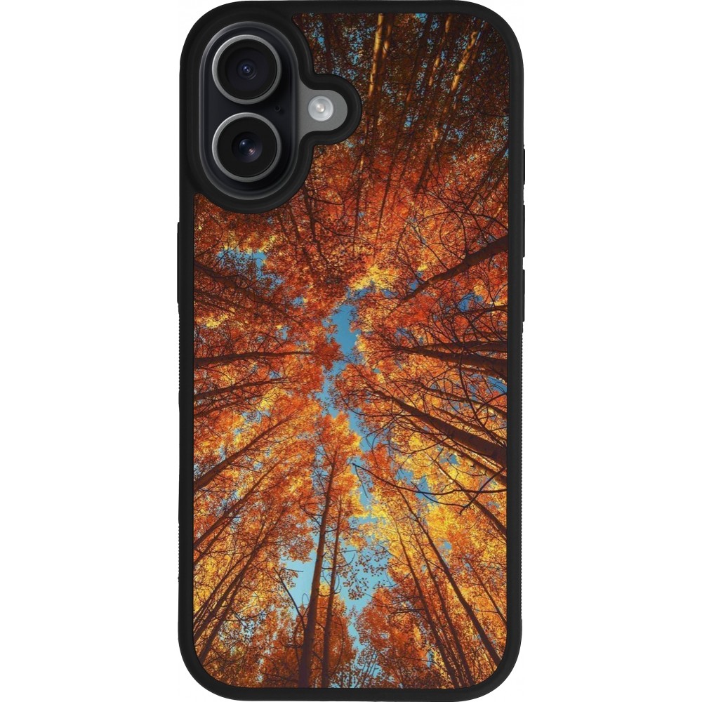 Coque iPhone 17 - Silicone rigide noir Autumn 25 Trees