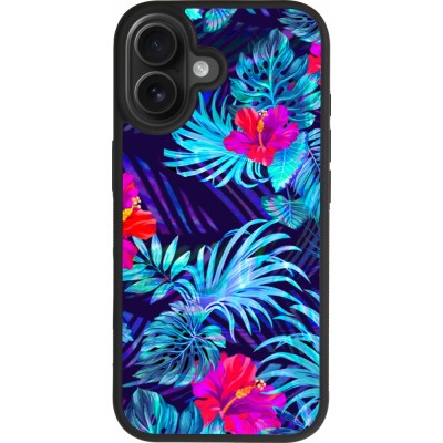Coque iPhone 17 - Silicone rigide noir Blue Forest