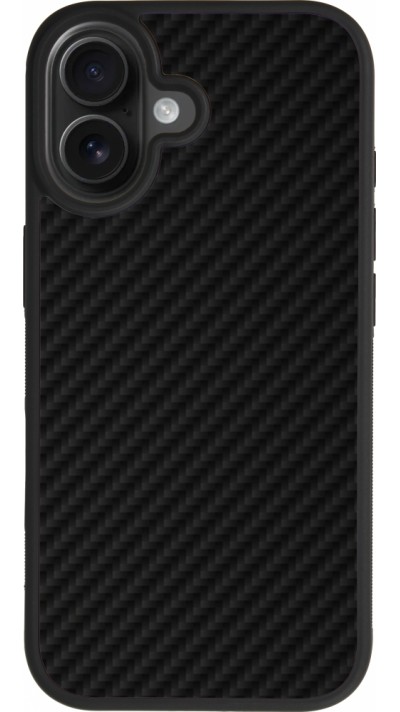 Coque iPhone 17 - Silicone rigide noir Carbon Basic