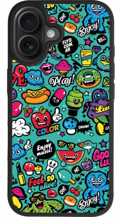 Coque iPhone 17 - Silicone rigide noir Cartoons old school