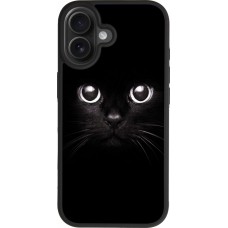 Coque iPhone 17 - Silicone rigide noir Cat eyes
