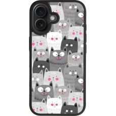 iPhone 17 Case Hülle - Silikon schwarz Katzenschwärme