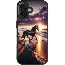 iPhone 17 Case Hülle - Silikon schwarz Pferd majestätisch Strand