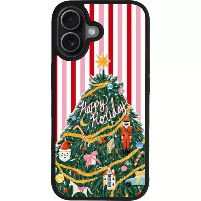 Coque iPhone 17 - Silicone rigide noir Christmas 25 Happy Holiday
