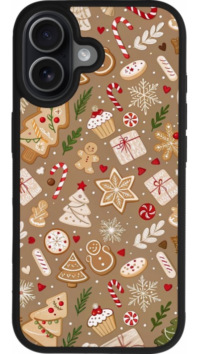 Coque iPhone 17 - Silicone rigide noir Christmas 25 Pattern Ginger Cookie