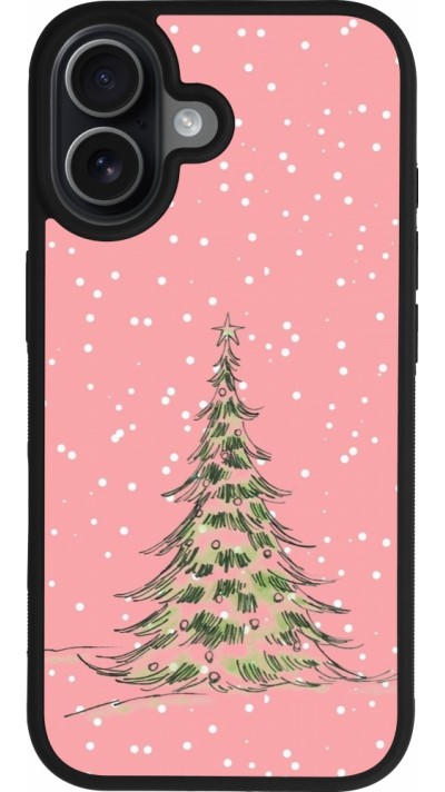 iPhone 17 Case Hülle - Silikon schwarz Christmas 25 Pink Tree